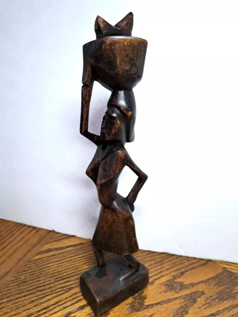 Vintage Wood Carved African Woman 11''