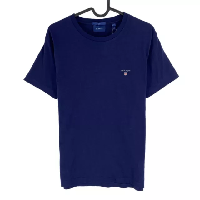 GANT Hommes Bleu Marine Original Slim Fit Ras Cou Court Manches T-shirt Taille M