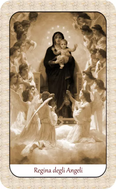 SANTINO HOLY CARD REGINA DEGLI ANGELI color seppia