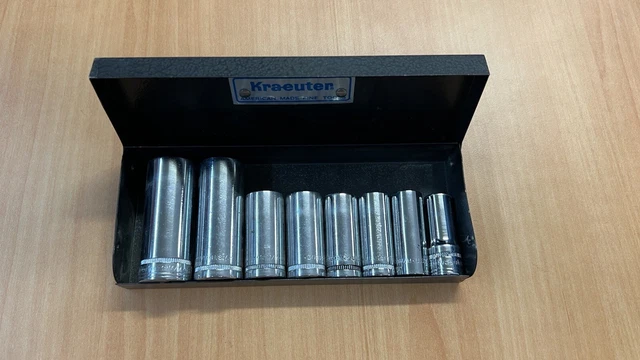 Vintage Kraeuter Metric 3/8 Dr. 6 pt. Socket Set, made in USA