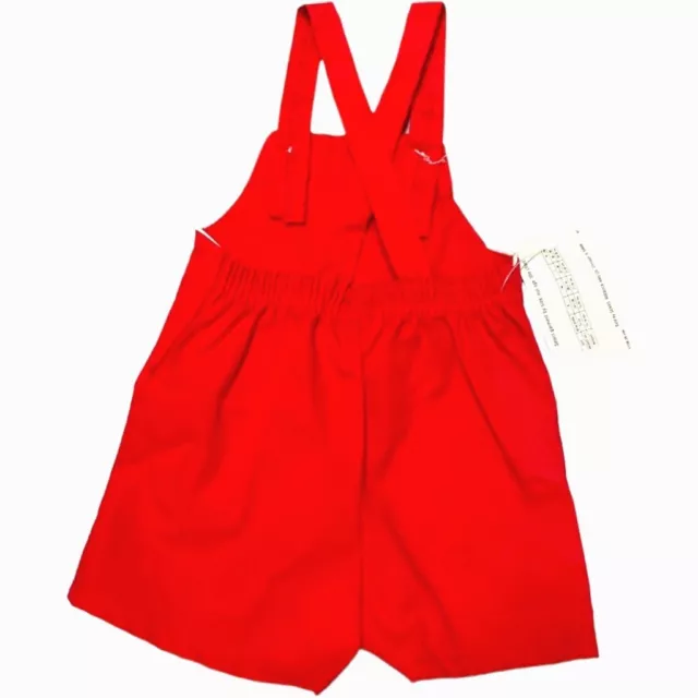 NOS Vintage Sears Unisex Sm Romper Sunsuit Overalls Shortalls Perma Prest Red 3