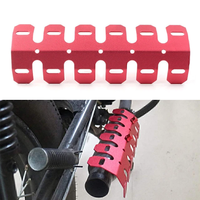 Marmitta di scarico motore rosso tubo copertura scudo termico protezione tacco per sporcizia bici GZ
