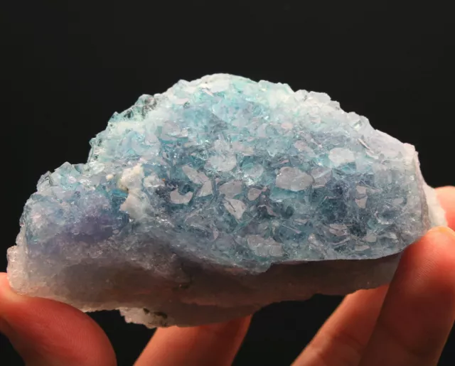 314g Rare Transparent Blue-Green Cube Fluorite Crystal Mineral Specimen/China