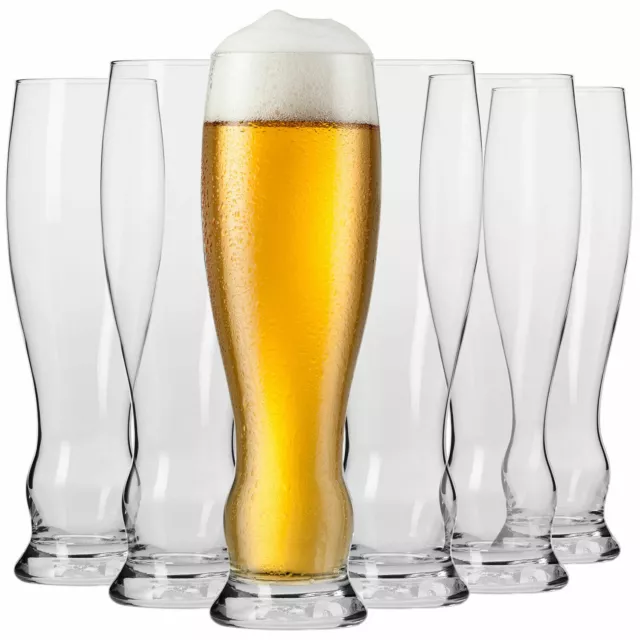 Krosno Splendour Vasos Copas de Cerveza de Trigo | 6 pcs | 500 ml | Lavavajillas