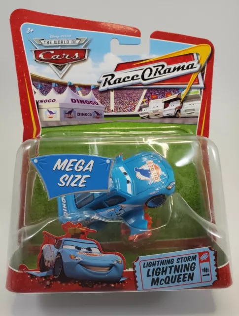 DISNEY PIXAR CARS MEGA SIZE RACE O RAMA STORM LIGHTNING MCQUEEN Dinoco