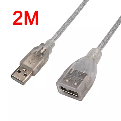 2 m Meter USB 2.0 Verlängerungskabel Kabel A auf einen Stecker Buchse Kabel 480mbps Extender 3