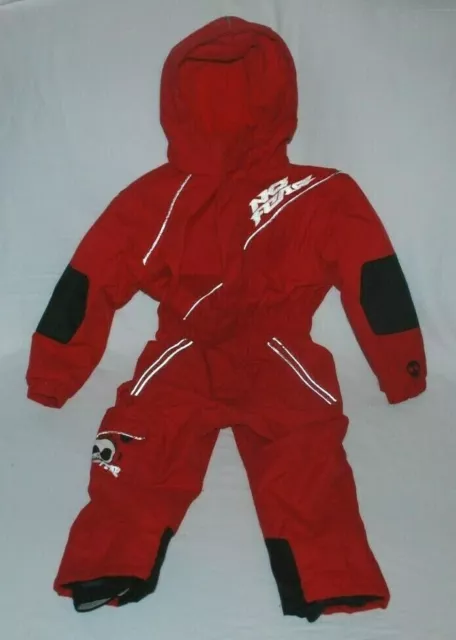 No Fear Red Snowsuit / Ski Suit with Hood 2-3 Years