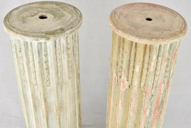 Pair of terracotta column pedestals 27½" 7