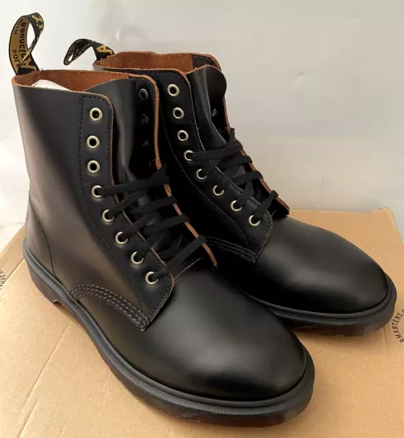 Dr. Martens Black Pascal 1460 Vintage Smooth Leather Lace Up Boots Uk 8  Eu 42