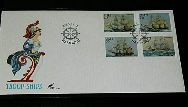 Ciskei 1985 Troop Sailing Ships Set Of 4  On  First Day Cover