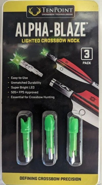 1 3pk. TenPoint Alpha-Blaze Lighted Nock System! carbon crossbow bolt arrow