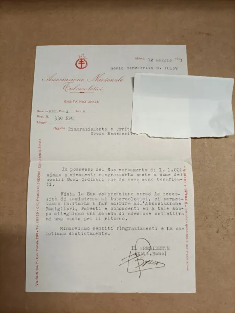 Documento - Associazione Nazionale Tubercolotici - 1951