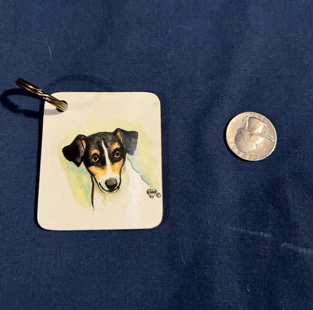 New Tri-color Jack Russell Terrier Key Ring - Louise Wood (1986)