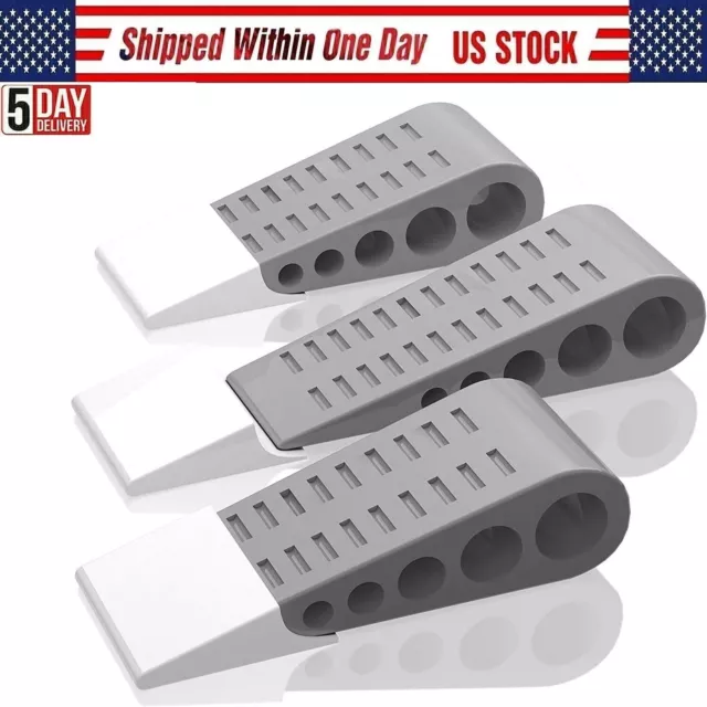 3x All Floor Type Heavy Duty Large Wide Door Stopper Wedge Safe Non-Toxic Rubber