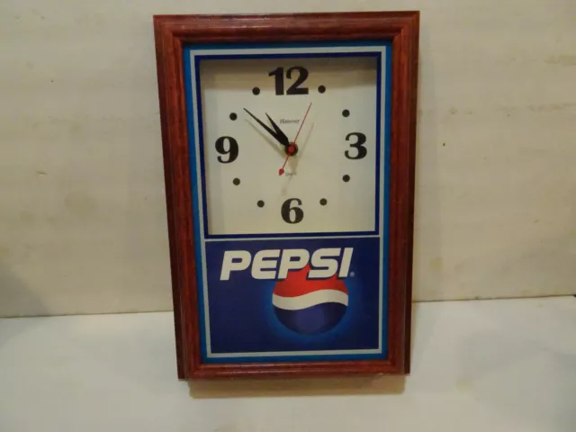 New Old Stock Vintage  Pepsi Clock 10 in wide by 14 in Tall by Hanover