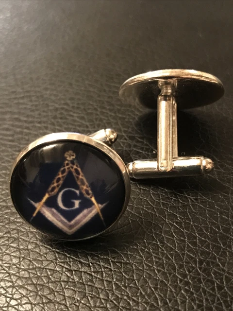 Boutons De Manchettes Franc-Maçon Templiers - 2cm - Doré Alliage - Neuf Sous Emballage - Cadeau Homme Original
