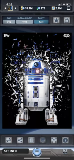 Topps Star Wars Digital Card Trader Shatter Metallic Galaxy R2-D2 Insert