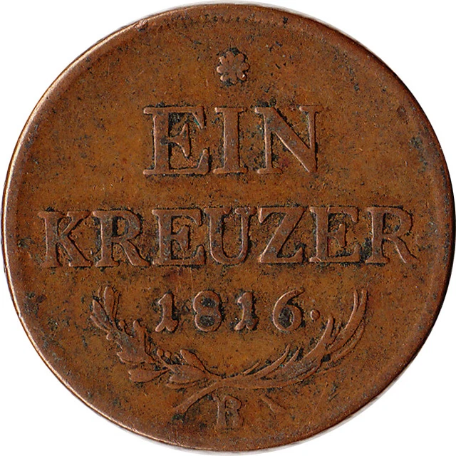 1816 (B) Austria (Austro-Hungarian Empire) 1 Kreuzer Coin KM#2113