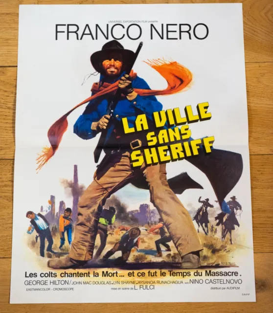 LA VILLE SANS SHERIFF Affiche cinéma 40x60 LUCIO FULCI, FRANCO NERO, HILTON