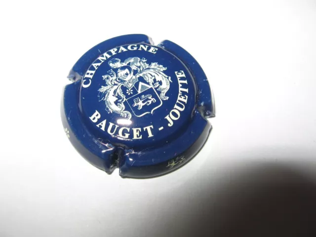 1 capsule de champagne Bauget Jouette N°12 Bleu Foncé et Crème  Lion sur Contour