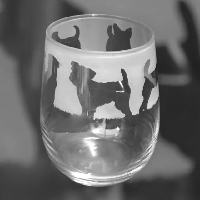 BRUSSELS GRIFFON Frieze Boxed 36cl Crystal Stemless Wine / Water Glass