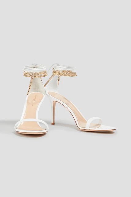 RRP €905 GIANVITO ROSSI Leather D'Orsay Sandals US8 UK5 EU38 Chain Ankle Wrap RRP €905 GIANVITO ROSSI Leather D'Orsay Sandals US8 UK5 EU38 Chain Ankle Wrap