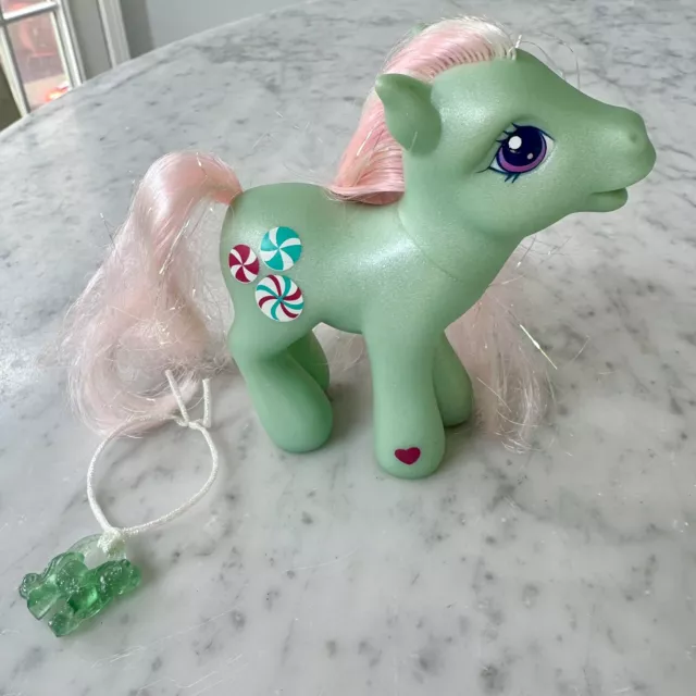 2002 My Little Pony G3 Minty Hasbro With Glitter Charm