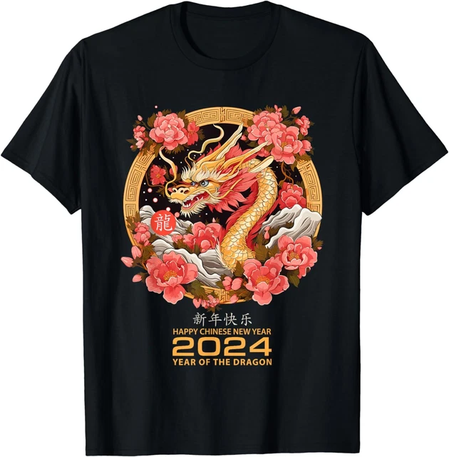 CHINESE LUNAR NEW Year 2024 Christmas Party Gift Long Sleeve TShirt