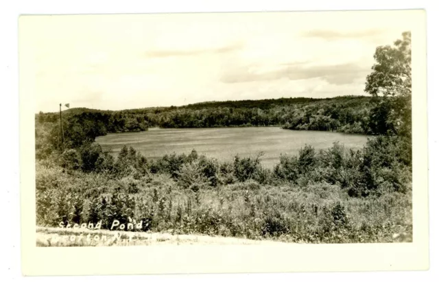 Grafton NY - VIEW ON SECOND POND - RPPC Postcard nr Petersburg