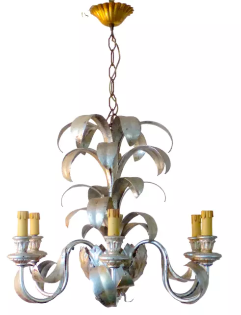 23" Vintage Pineapple Ceiling 70's Hollywood Regency Mid Century Chandelier KOGL