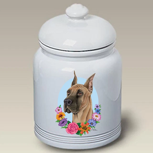 Fawn Great Dane Ceramic Treat Jar TP 47020