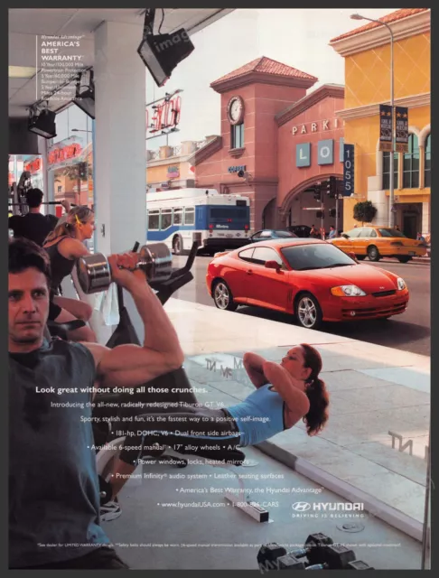 Hyundai Tiburon GT V6 2000s Print Advertisement Ad 2002