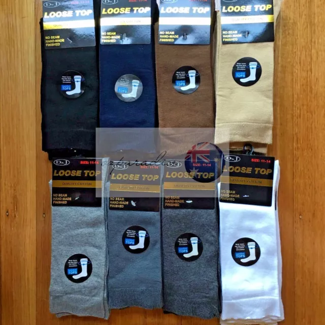 6 Pairs 11-14 98% Cotton Loose Top Socks Men Medical Diabetic Dress Work Comfort