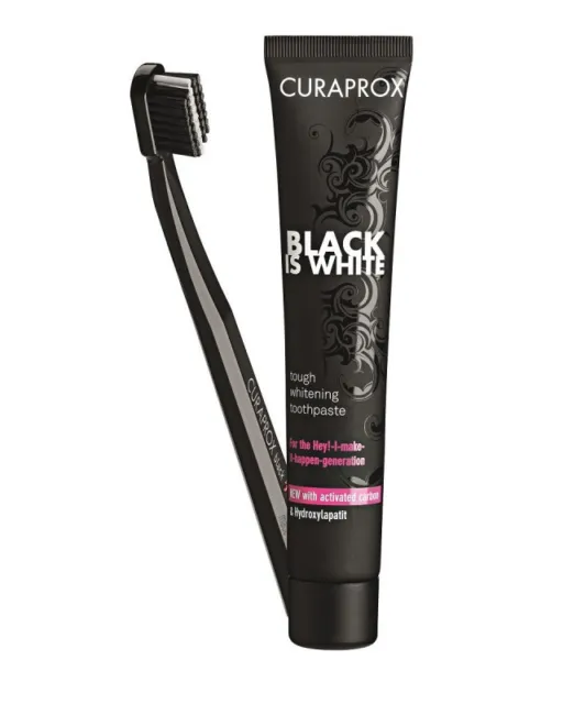 Curaprox Black Is White Set, Zahnpasta 90ml mit Zahnbürste