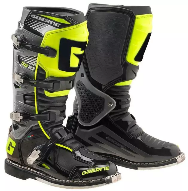 Gaerne SG10 Motocross Enduro MX Bottes Jaune Gris Noir Hors Route Trail Vélo