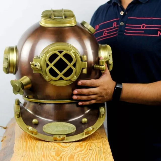 Mark V Diving Helmet Antique US Navy Deep Sea Marine Scuba Divers Helmet " Gifts