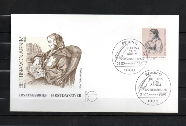 Berlin  FDC MiNr. 730  200. Geburtstag von Bettina von Arnim