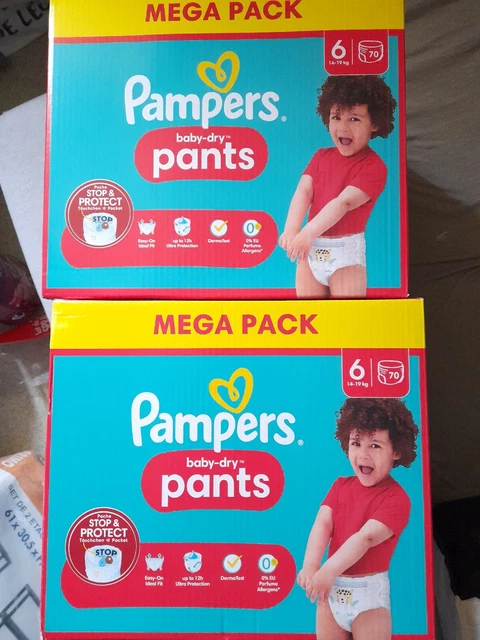 Lot Pampers. 2 cartons de 70 couches. Taille 6 de 14 à 19kg Mega Pack
