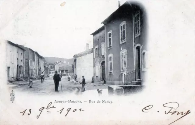 CPA 54 NEW HOUSES RUE DE NANCY (Back Undivided) CPA ANIMEE