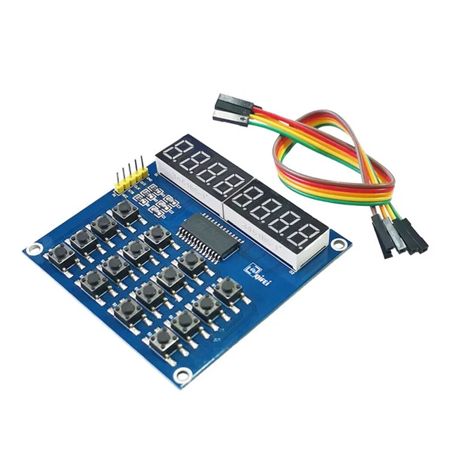 1pcs TM1638 3-Wire 16 Keys 8 Bits Digital LED Tube Board Module in stock