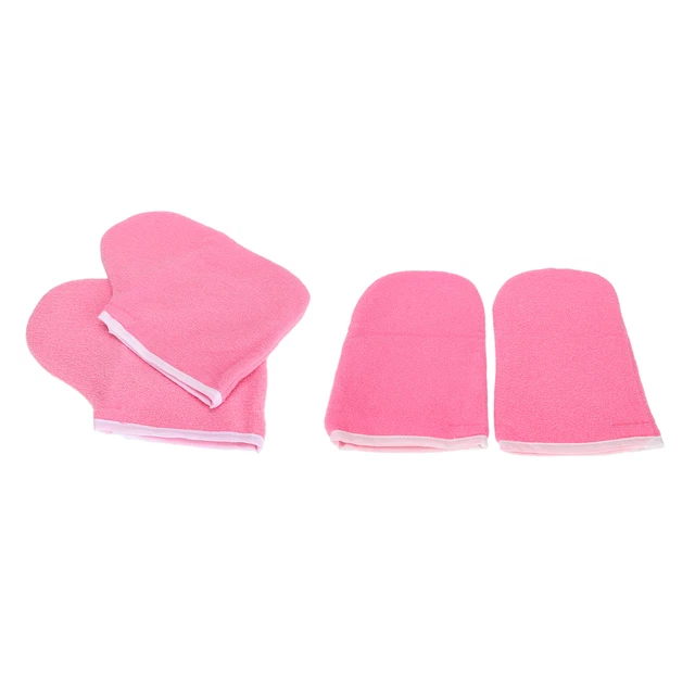 Paraffin Wax Bath Terry Cloth Booties Hand Feet Care Treatment Mitts Spa