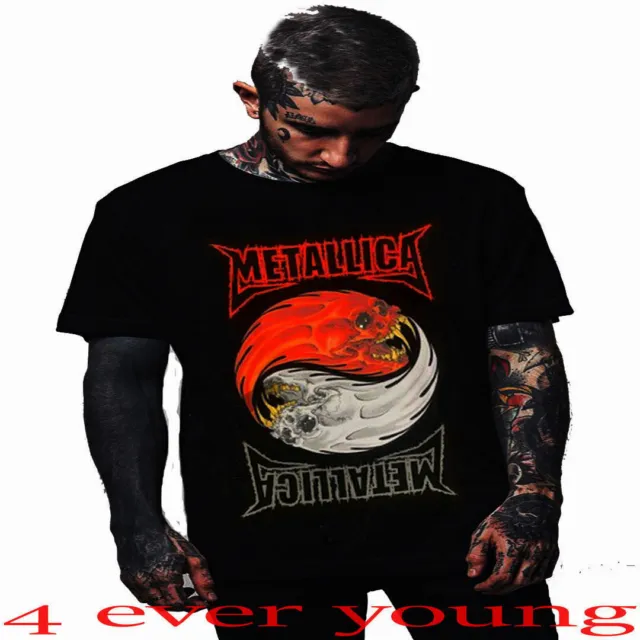 Metallica Yin Yang Punk Hard Rock Classic T Shirts Men's Sizes