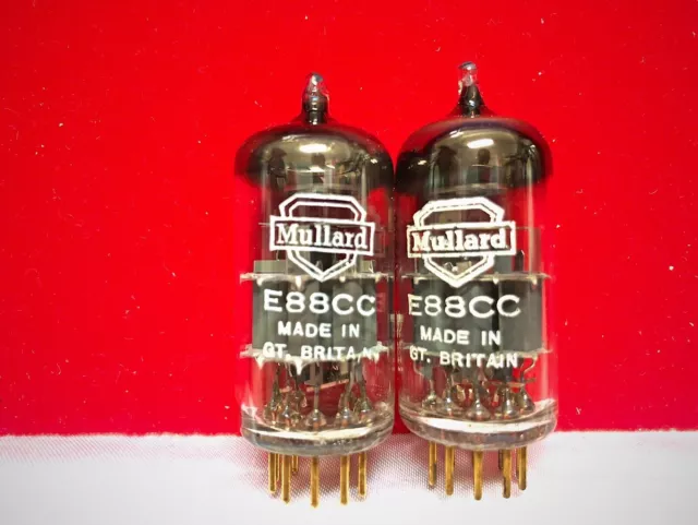 Mullard E88CC CV2492 6DJ8 6922 Goldstifte getestet NOS, NIB O Getter