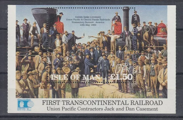 Railway - Locomotives Island Man Block 17 (MNH)