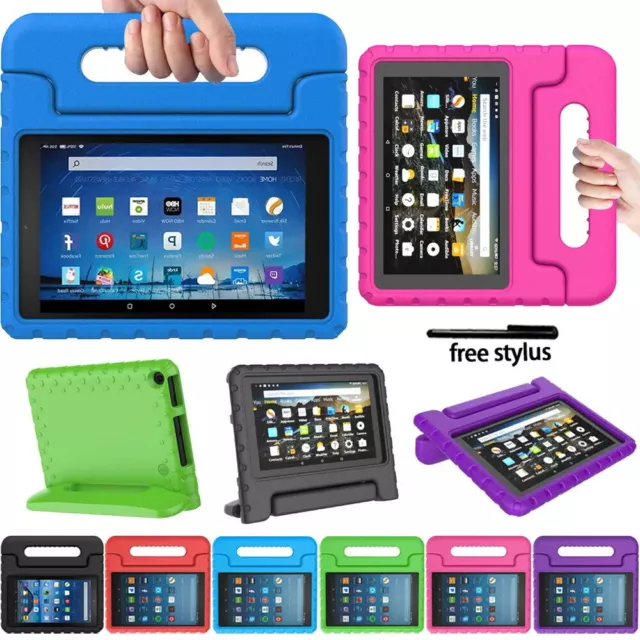 Für Amazon Fire 7"" HD 8"" Tablet stoßfest EVA Griff Kinder Ständer Abdeckung Etui + Stift