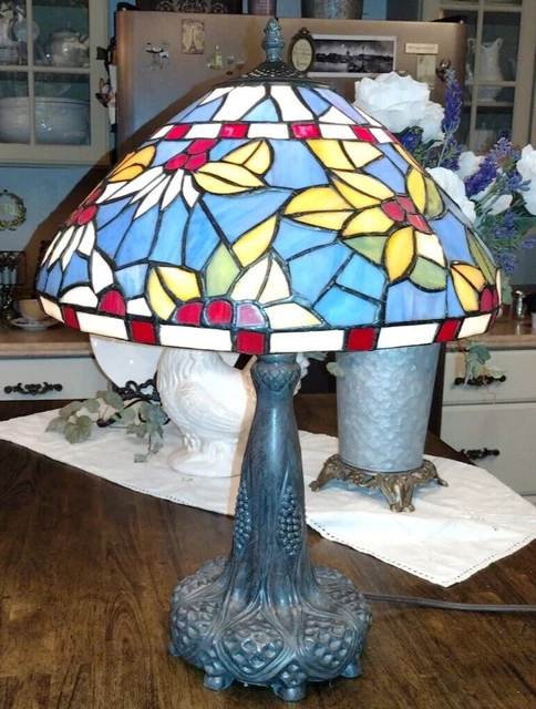 Tiffany Style Multicolor Abstract Stained Glass 20" Table Accent Reading Lamp