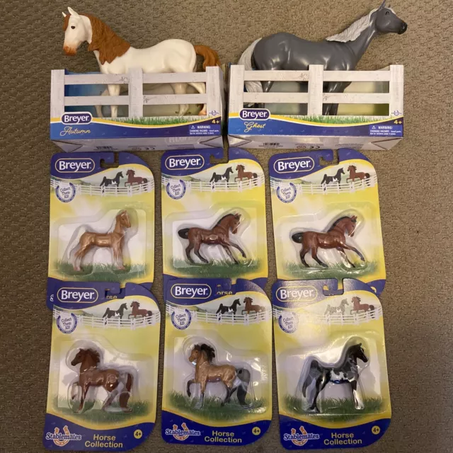 All NIP! Lot of (8) BREYER Large AUTUMN & GHOST + Small STABLEMATES HORSES