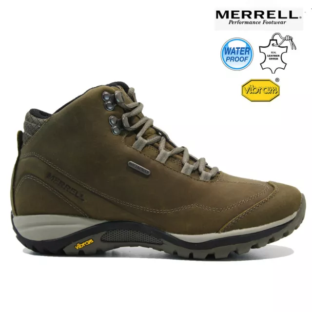 Ladies Merrell Leather Hiking Boots Waterproof Ankle Walking Trail Trainers Size