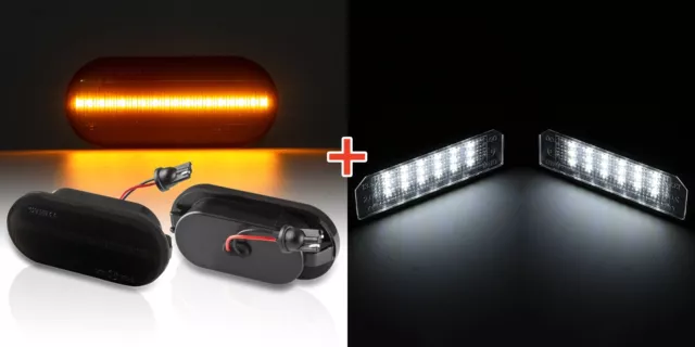 LED Intermitente Lateral Apto para VW Lupo + Luces De Matrícula LED Kit