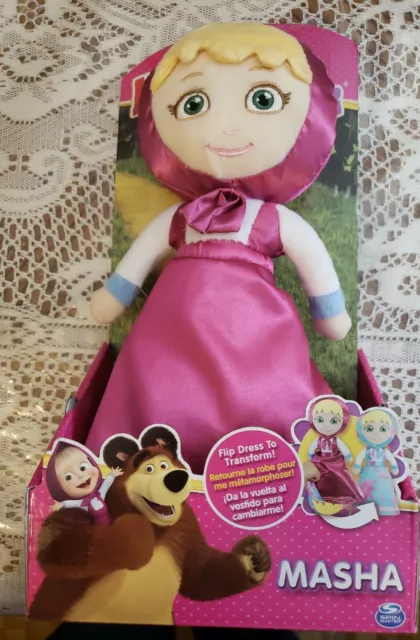 Masha And The Bear Masha Transforming Doll Plush Blue Pink Netflix 